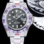 GB Factory ROLEX Gem model Replica Rolex Yacht-Master Silver steel Case with colored diamond diameter 40mm Watch